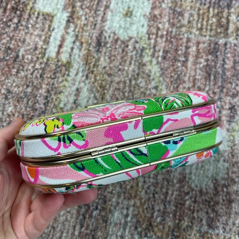 Lilly Pulitzer Target Neon Floral Clutch on Chain Crossbody Bag - Picture 5 of 6